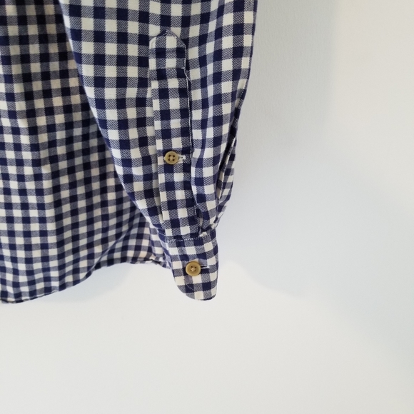 J.Crew 100% Cotton Navy/White Plaid Workshirt Size Medium - Picture 4 of 9